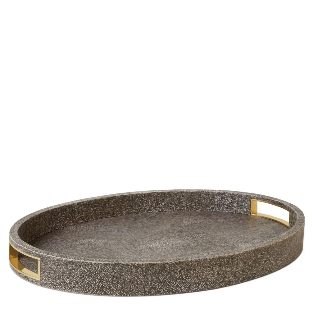 AERIN Modern Shagreen Cocktail Tray SR Interiors